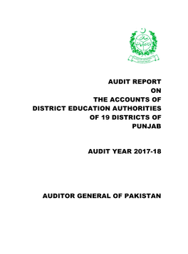 Audit Report on the Accounts of District Education Authorities of 19 Districts of Punjab