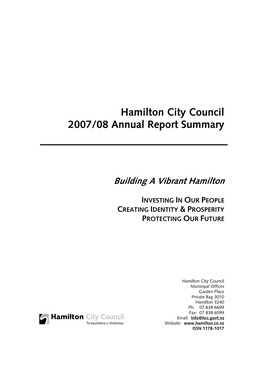 Annual Report Summary 2007/08