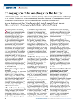 Changing Scientific Meetings for the Better