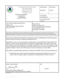 US EPA, Pesticide Product Label, A253.01,05/24/2021