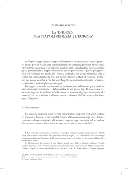 La Tarasca. Tra Napoli, Venezia E L'europa*