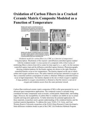 Oxidation of Carbon Fibers in a Cracked Ceramic Matrix Composite Modeled As a Function of Temperature