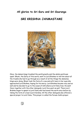 Sri Krishna Janmastami