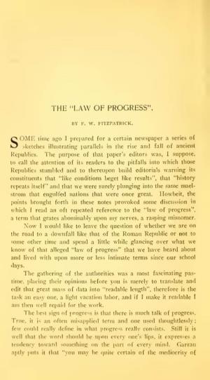 The "Law of Progress."