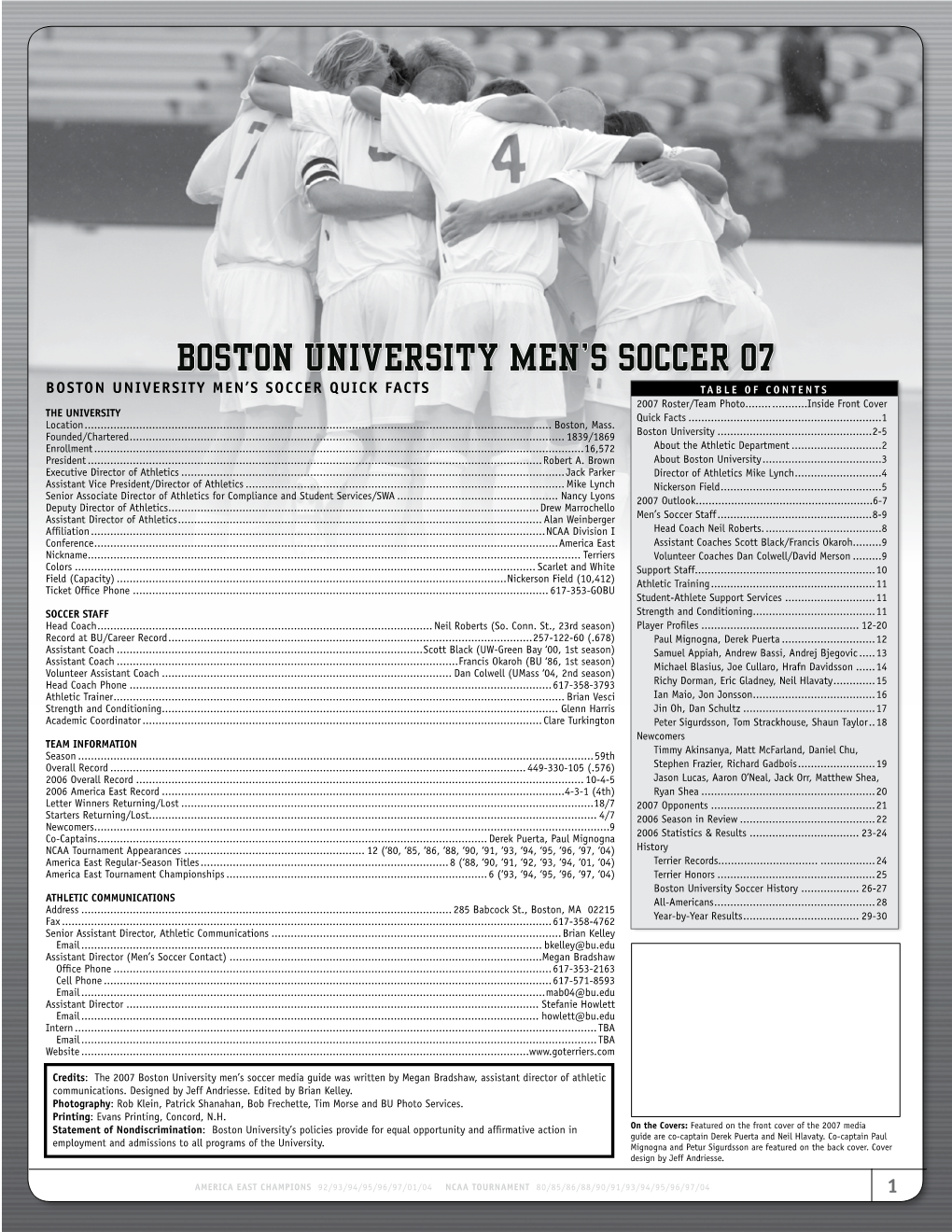 Boston University Men's Soccer 07