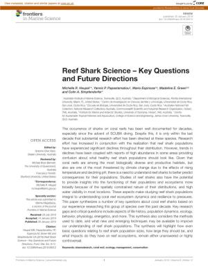 Reef Shark Science – Key Questions and Future Directions