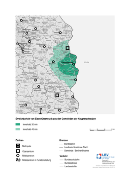 Detailkarte Erreichbarkeit Eisenhüttenstadt