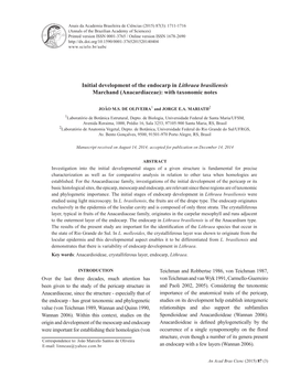 Anacardiaceae): with Taxonomic Notes