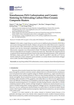 Simultaneous PAN Carbonization and Ceramic Sintering for Fabricating Carbon Fiber-Ceramic Composite Heaters