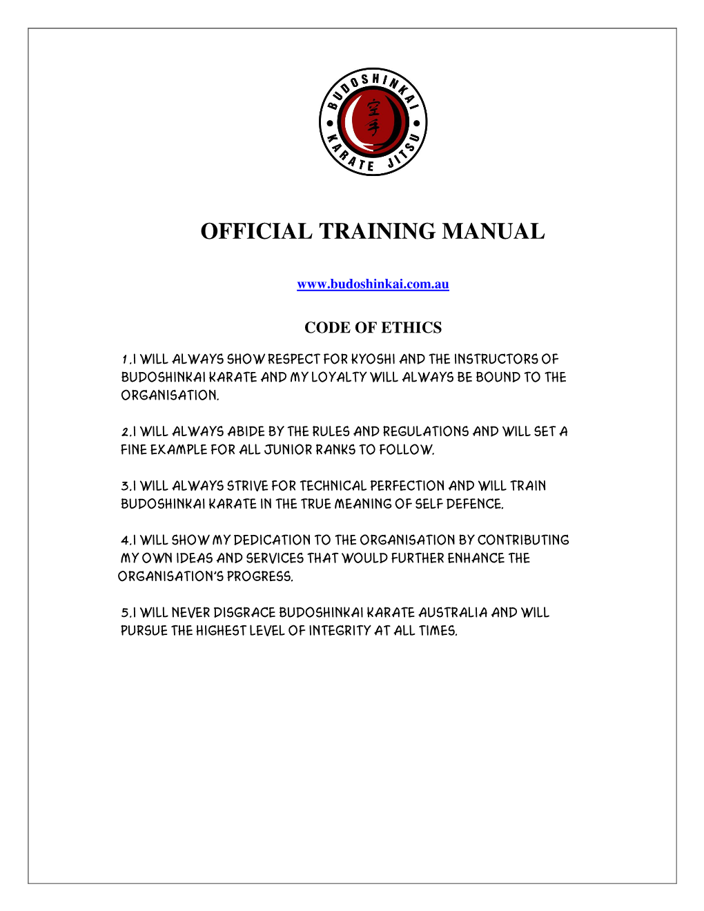 Official Training Manual