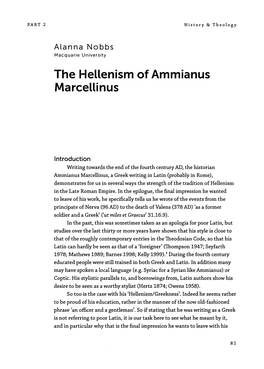 The Hellenism of Ammianus Marcellinus