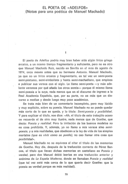El Poeta De "Adelfos" (Notas Para Una Poética De Manuel Machado) / Luis Felipe Vivanco