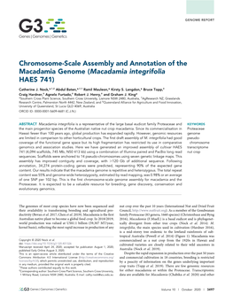 Chromosome-Scale Assembly and Annotation of the Macadamia Genome (Macadamia Integrifolia HAES 741)