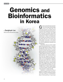 Genomics and Bioinformatics in Korea