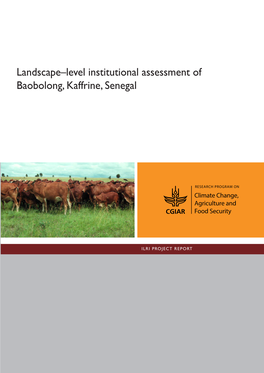 Landscape–Level Institutional Assessment of Baobolong, Kaffrine, Senegal