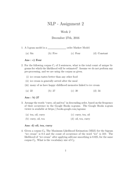 NLP - Assignment 2