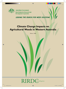 Climate Change Impacts on Agricultural Weeds in Western Australia