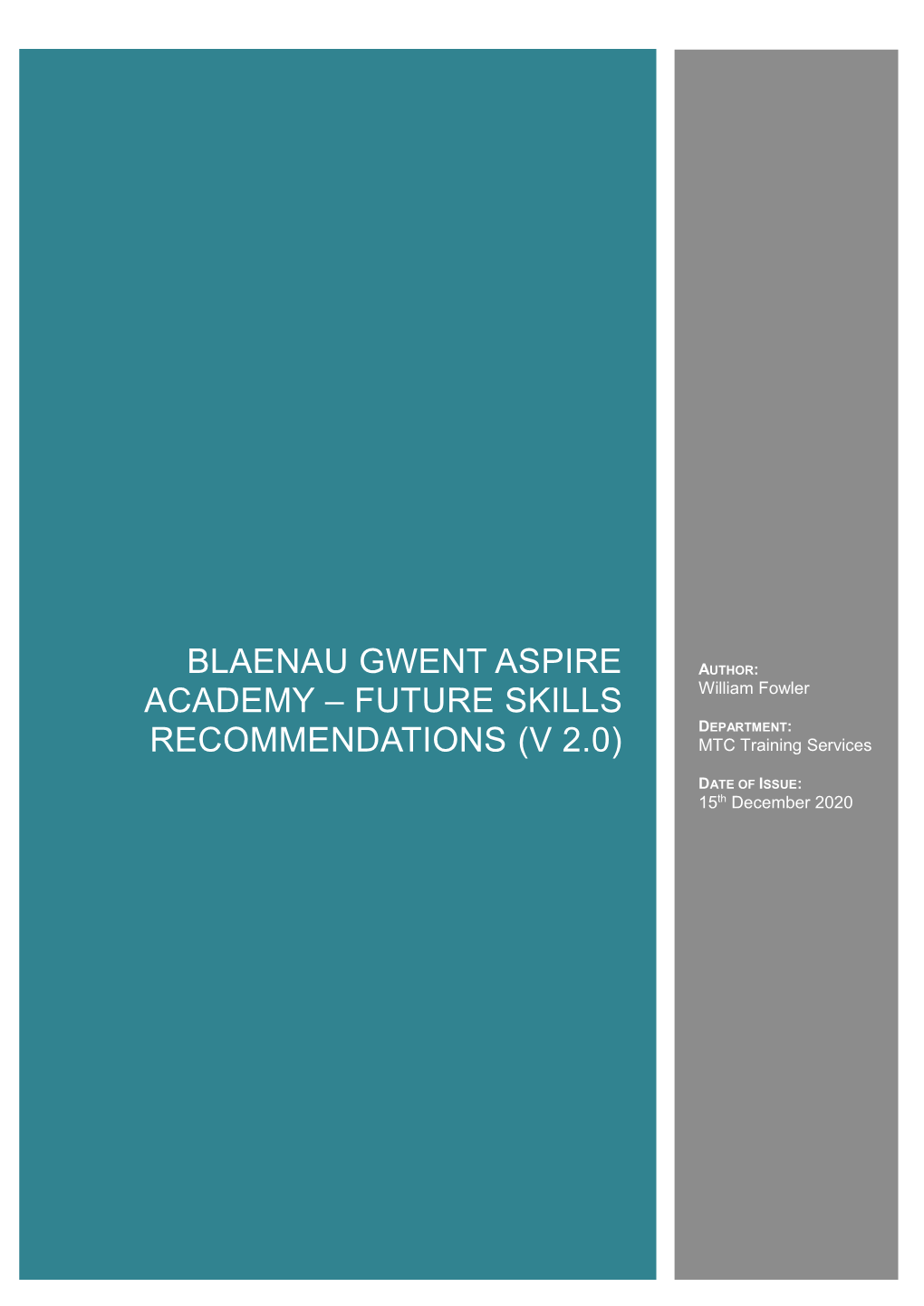 Blaenau Gwent Aspire Academy – Future Skills
