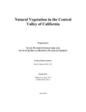 Natural Vegetation in the Central Valley of California