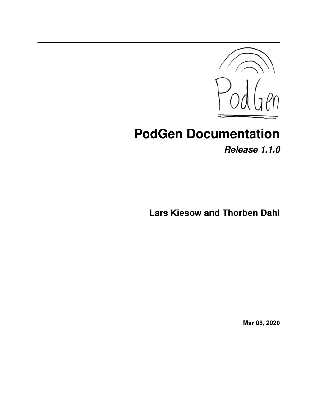 Podgen Documentation Release 1.1.0