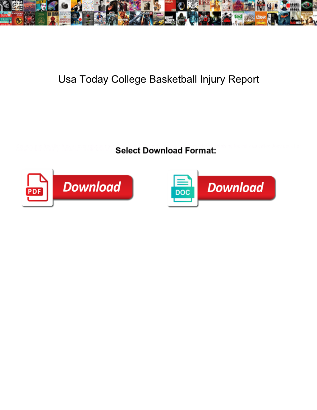 Usa Today College Basketball Injury Report