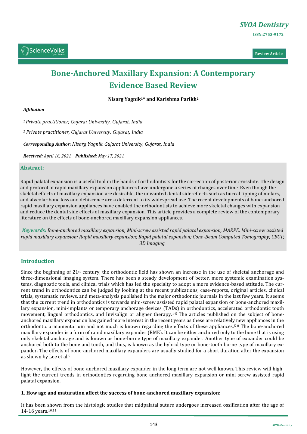 Bone-Anchored Maxillary Expansion: a Contemporary Evidence Based Review