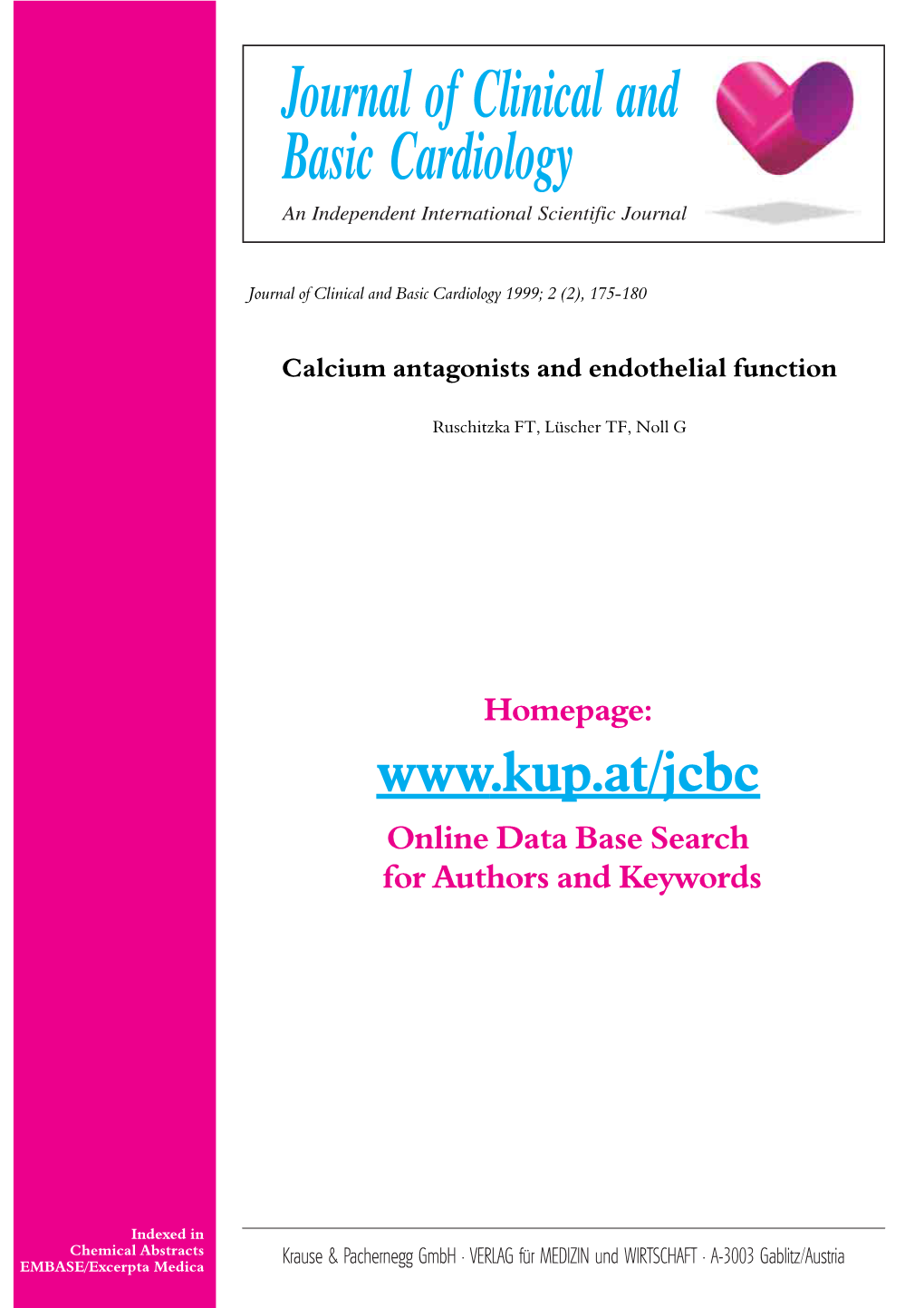 Calcium Antagonists and Endothelial Function