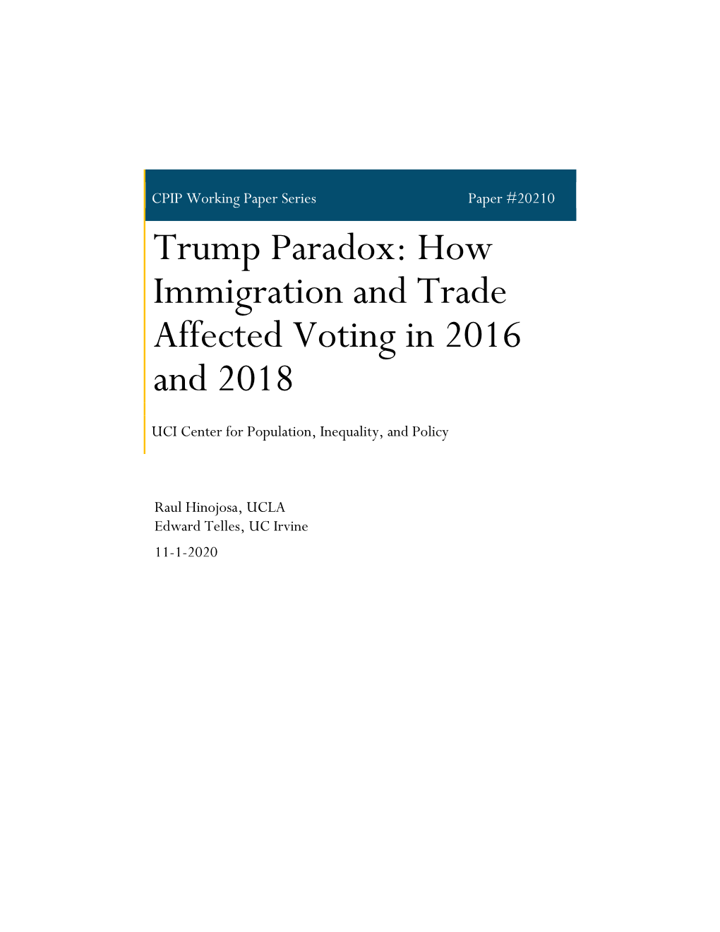 Trump Paradox: How Immigration and Trade Affected Voting in 2016 and 2018