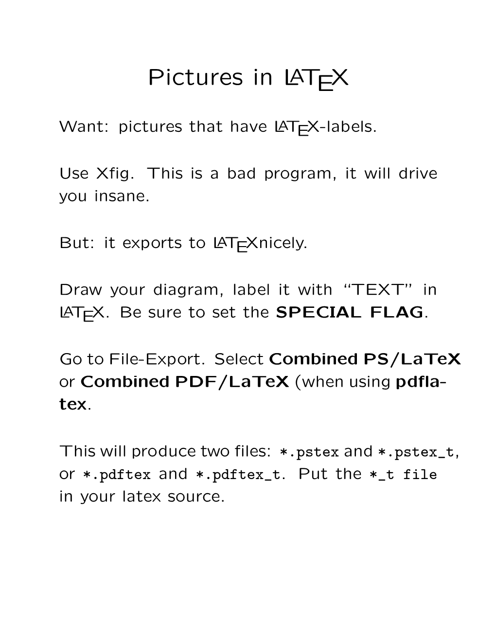 Pictures in LATEX