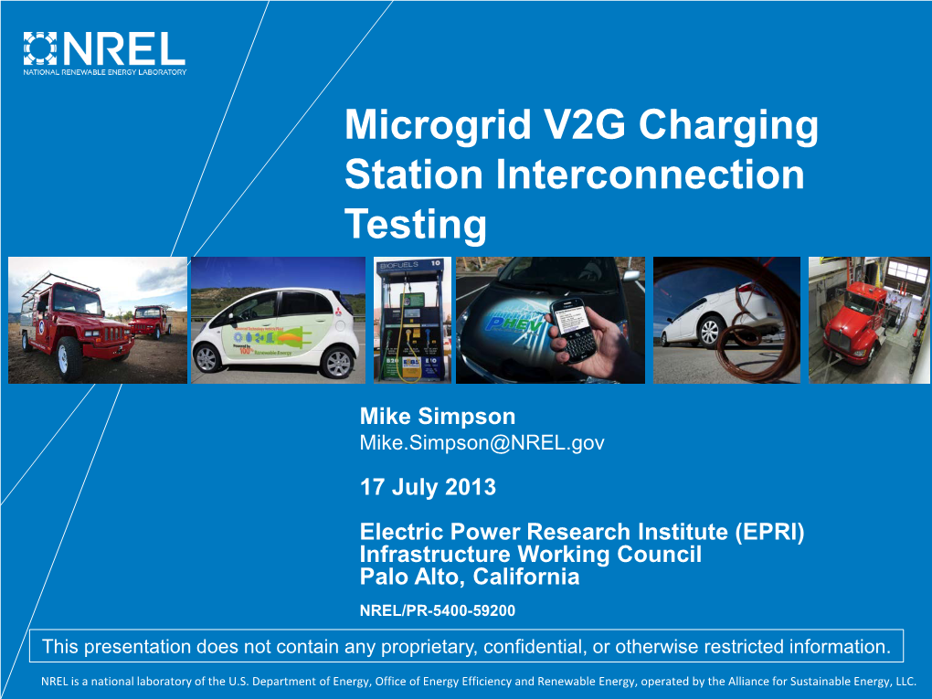 Microgrid V2G Charging Station Interconnection Testing