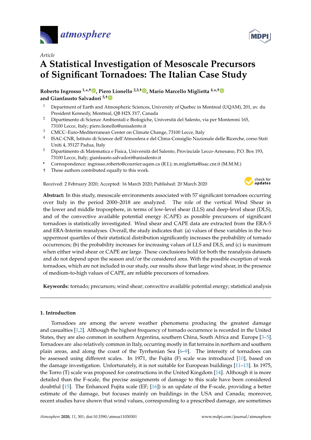 A Statistical Investigation of Mesoscale Precursors of Significant