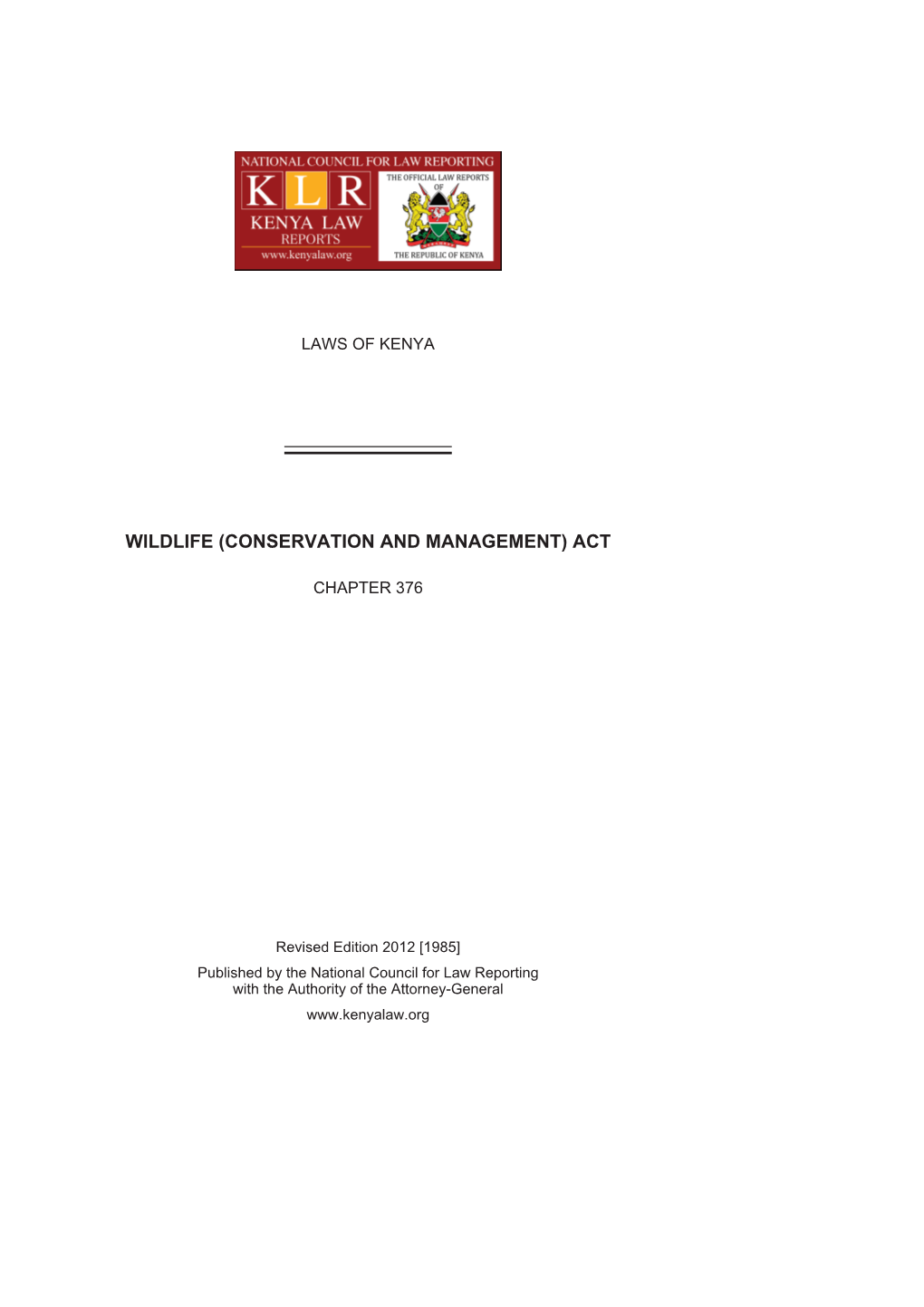 Wildlife (Conservation and Management) Act