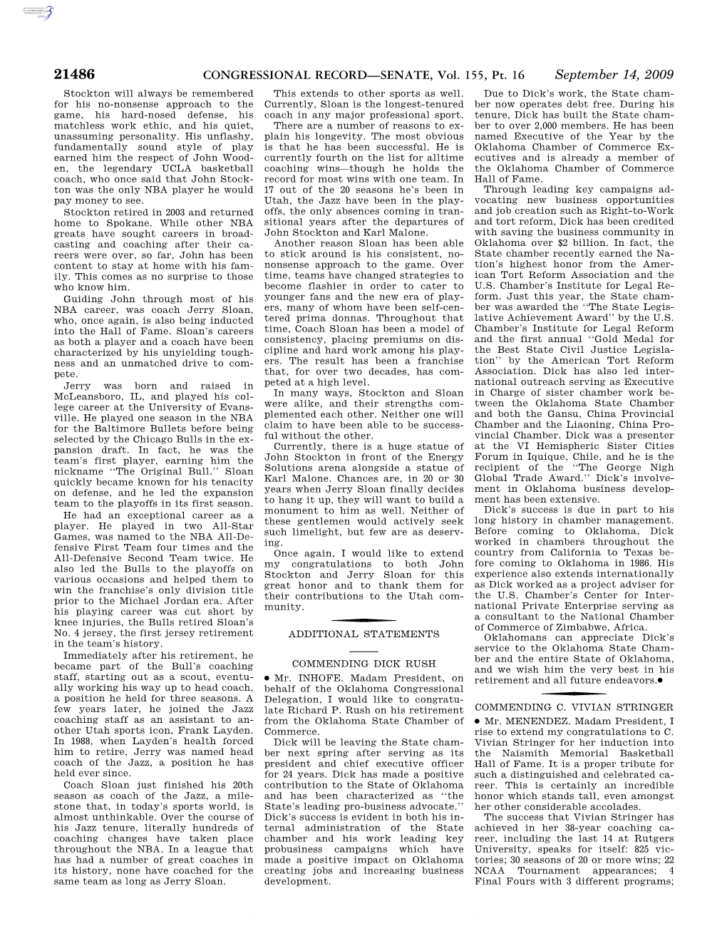 CONGRESSIONAL RECORD—SENATE, Vol. 155, Pt