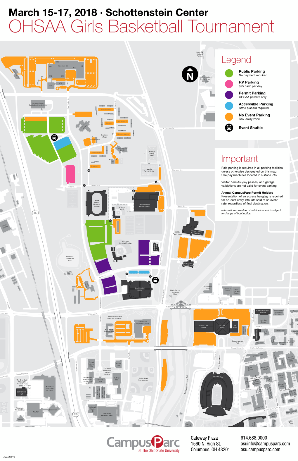 2018 State Tournament Parking