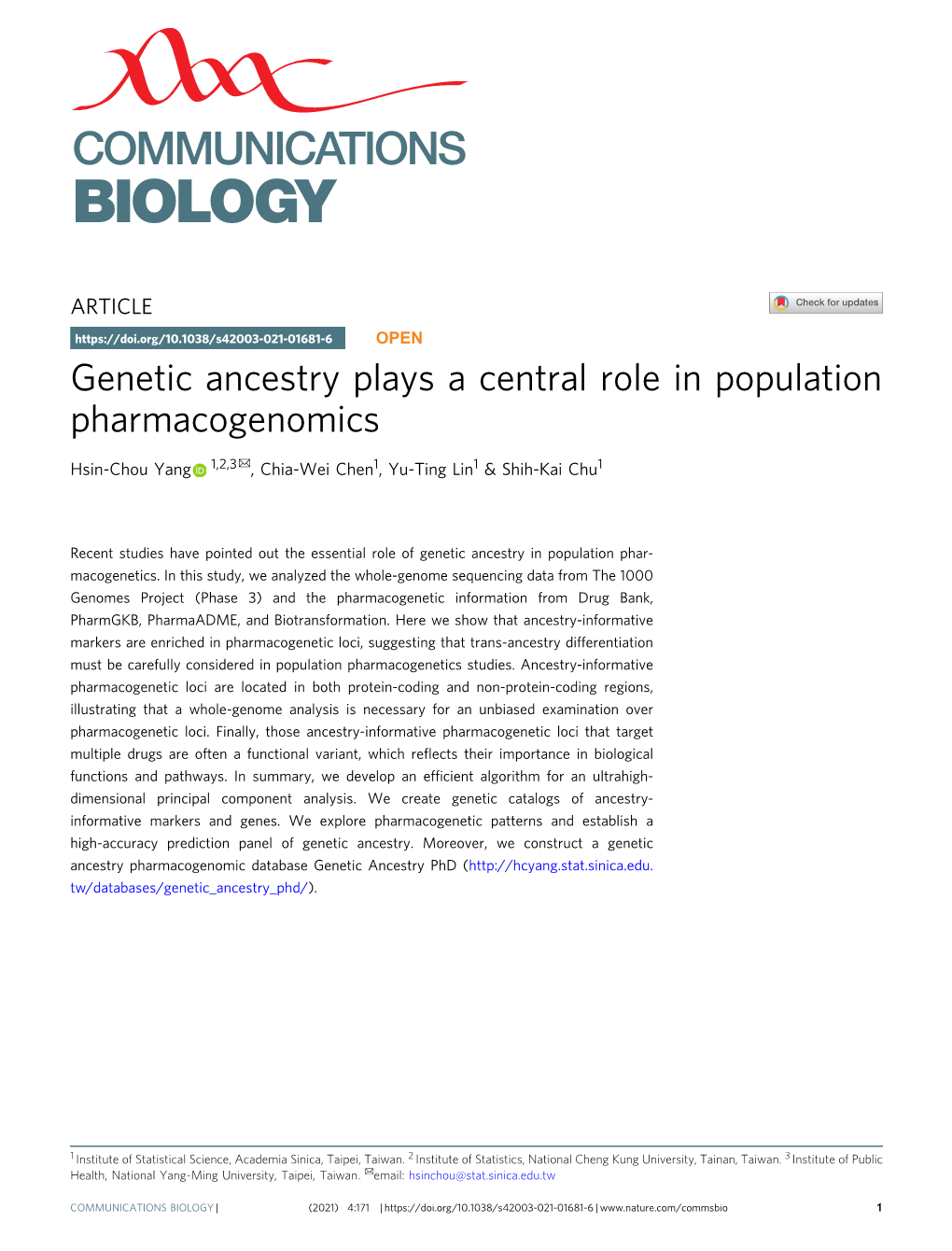 Genetic Ancestry Plays a Central Role in Population Pharmacogenomics