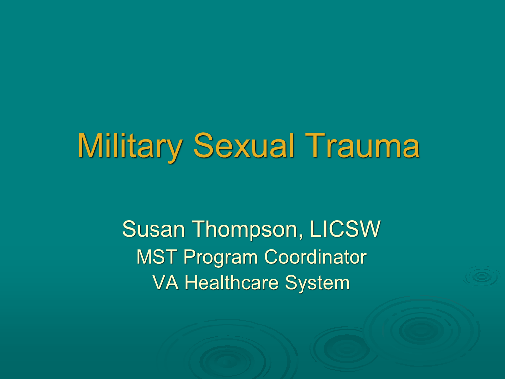 Military Sexual Trauma