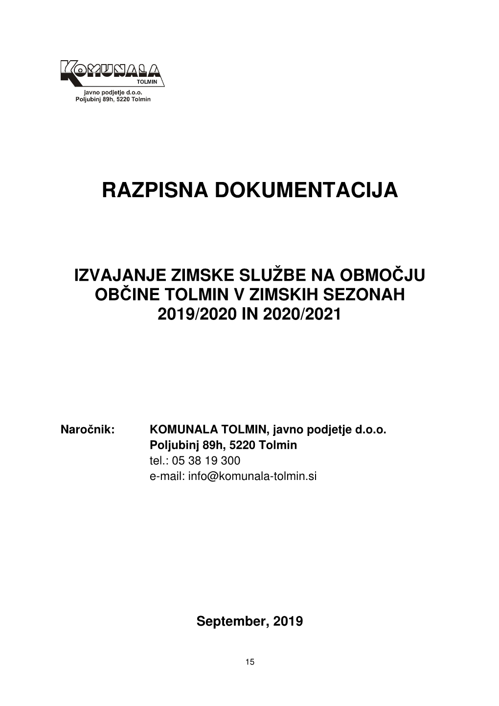 Razpisna Dokumentacija