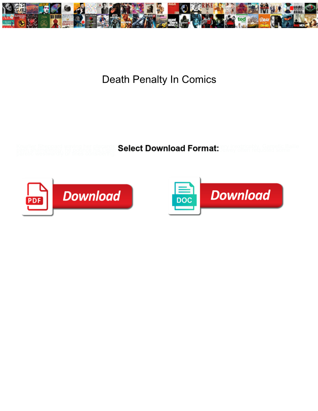 Death Penalty in Comics