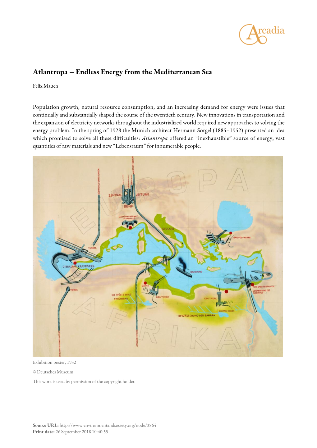 Atlantropa – Endless Energy from the Mediterranean Sea