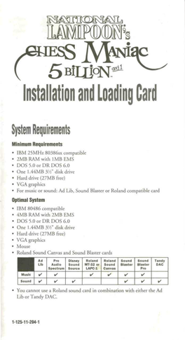 Installation and Loading Card