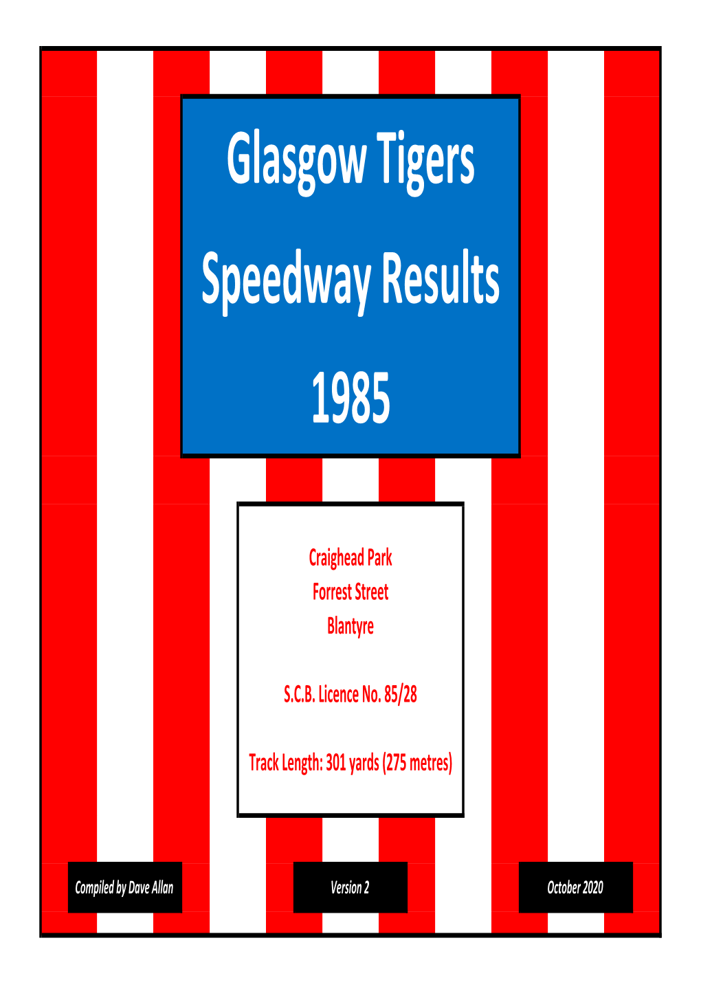 S Glasgow Tigers Speedway Results 1985