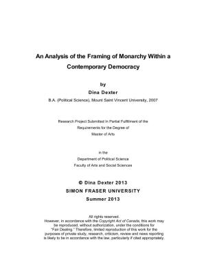 An Analysis of the Framing of Monarchy Within a Contemporary Democracy