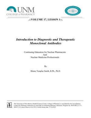 Introduction to Diagnostic and Therapeutic Monoclonal Antibodies