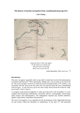 The History of Marine Navigation from a Mathematical Perspective