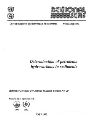 Determination of Petroleum Hydrocarbons in Sediments
