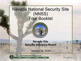 Nevada National Security Site (NNSS) Tour Booklet