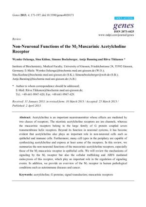Non-Neuronal Functions of the M2 Muscarinic Acetylcholine Receptor