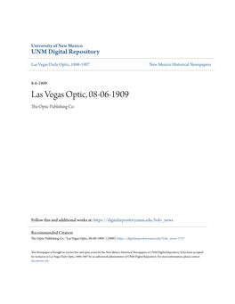 Las Vegas Optic, 08-06-1909 the Optic Publishing Co