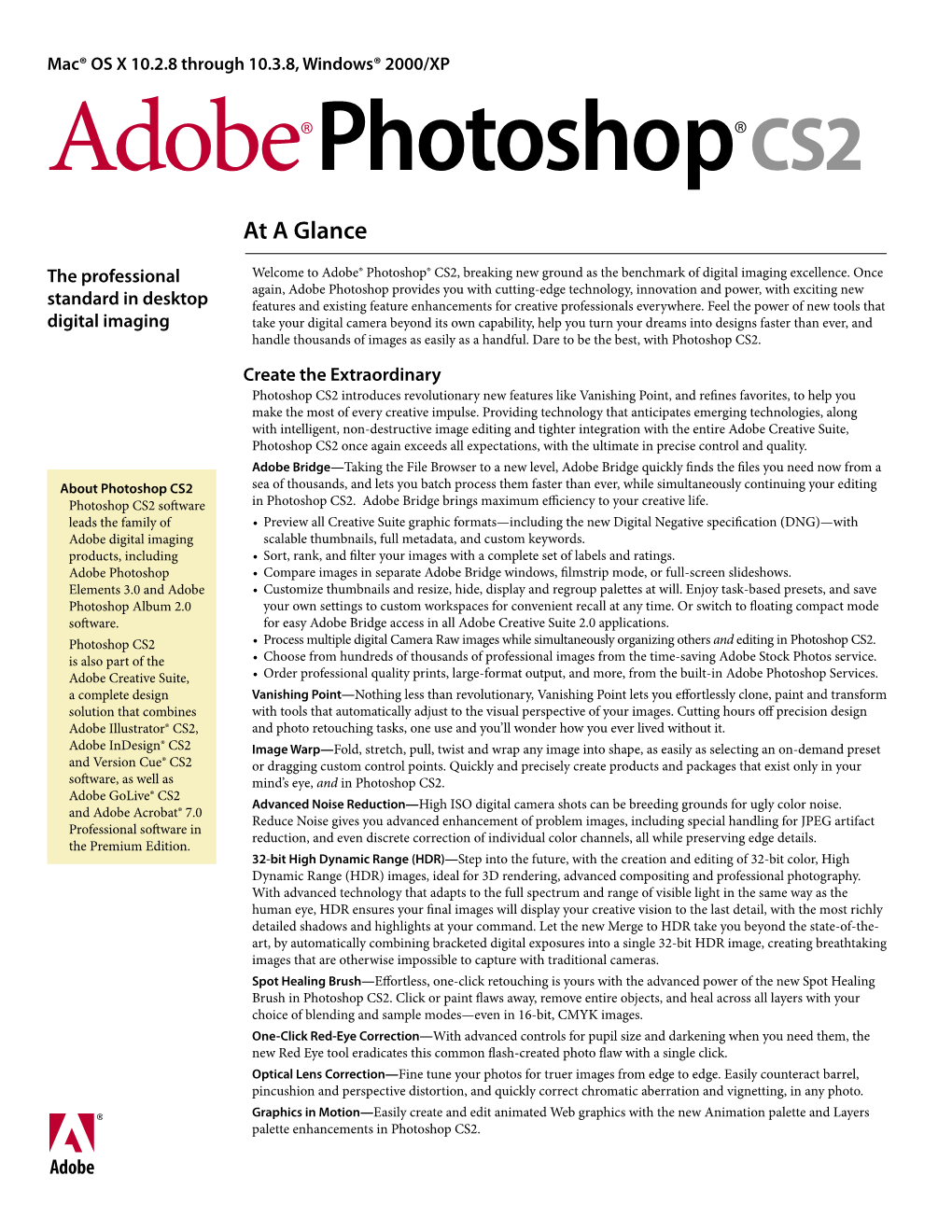 Adobe® Photoshop® CS2 at a Glance