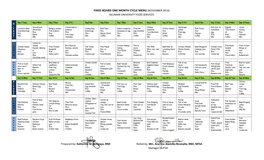 Fixed Board One Month Cycle Menu (November 2014) Silliman University Food Services